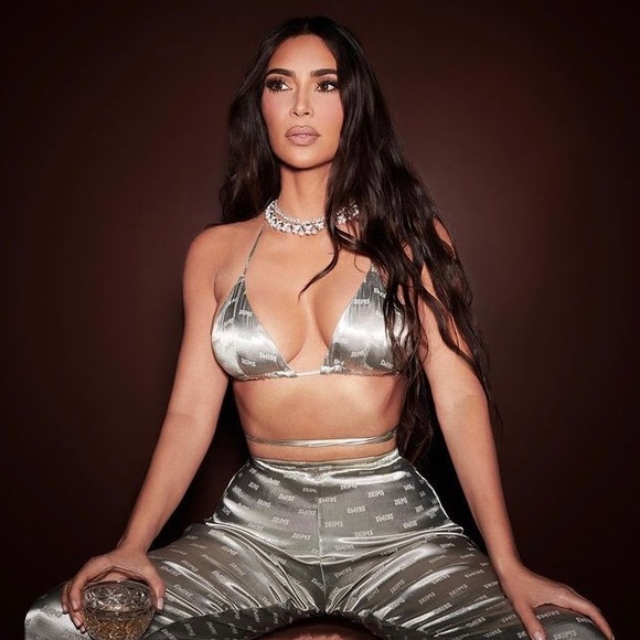 SKIMS Jacquard Talc Silver Triangle Bralette - Picture 4 of 5